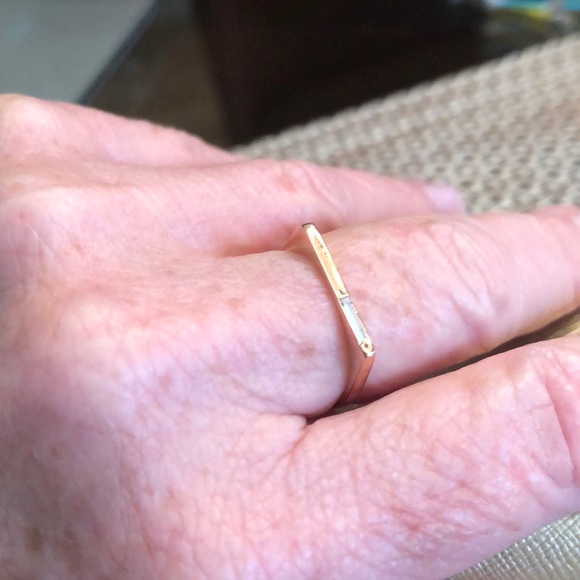 Alexa Leigh Diamond Baguette Eugene Ring 14k - Picture 6 of 6